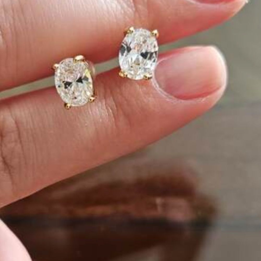 Diamond Simulate White Gold Earrings